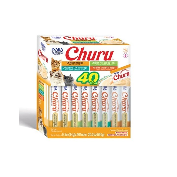 INABA Churu Varieties Chicken Recipe 40x14g cremiger Hühnerleckerbissen für Katzen