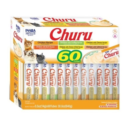 INABA Churu Varieties Chicken Recipe 60x14g cremiges Hühnerleckerli für Katzen