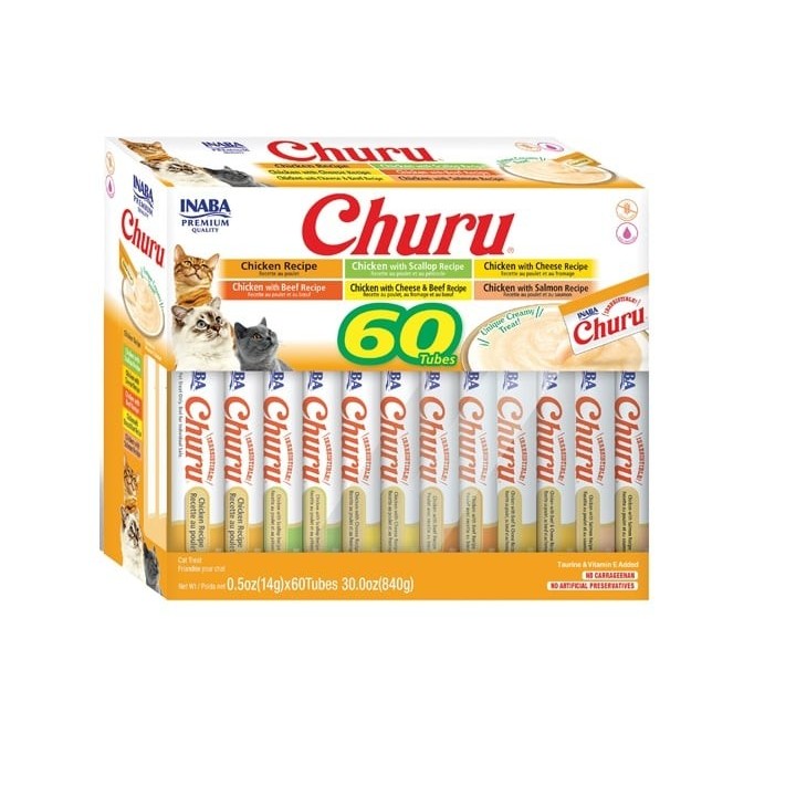 INABA Churu Varieties Chicken Recipe 60x14g cremiges Hühnerleckerli für Katzen