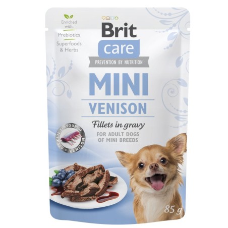 BRIT CARE Mini Adult Pouch Venison 24x85g mit Wildbret für kleine Rassen