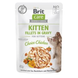 BRIT CARE Fillets in Jelly Pouch Kitten Choice Chicken 24x85g mit Huhn für Kätzchen
