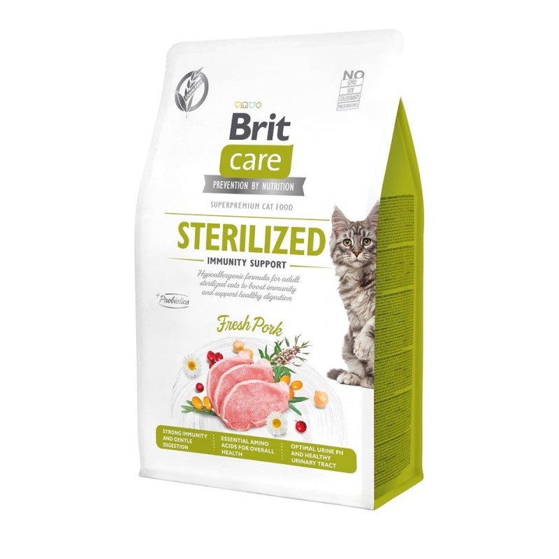 BRIT CARE Grain-Free Sterilized Immunity 0.4 kg hypoallergene Formel für erwachsene sterilisierte Katzen