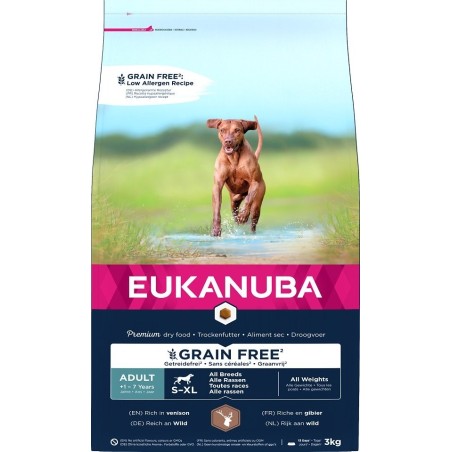 EUKANUBA Grain Free S-XL Adult Wild 3 kg für erwachsene Hunde