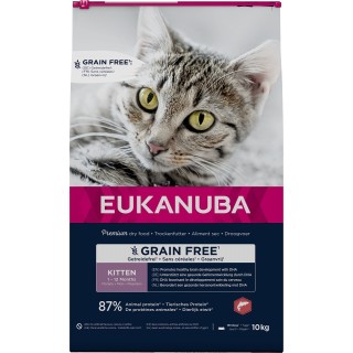 EUKANUBA Grain Free Kitten Lachs 10 kg für heranwachsende Kätzchen