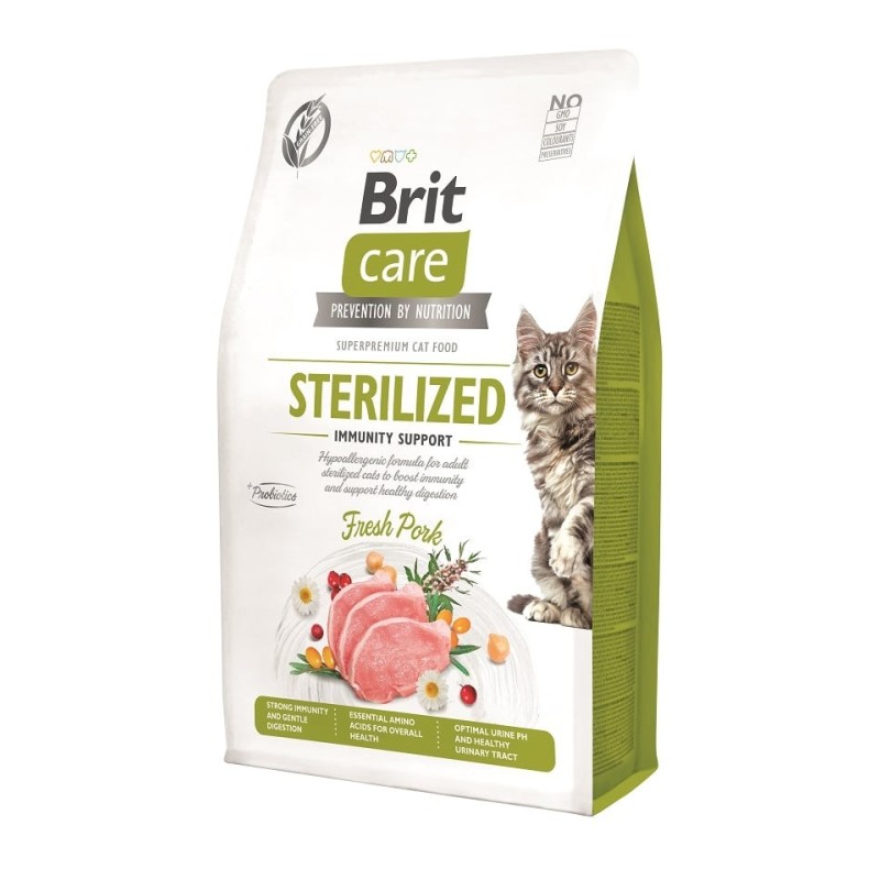 BRIT CARE Grain-Free Sterilized Immunity 7 kg hypoallergene Formel für erwachsene sterilisierte Katzen