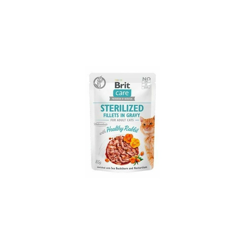 BRIT Care Sterilised Fillets in gravy 24 x 85 g Kaninchensoße für kastrierte Katzen