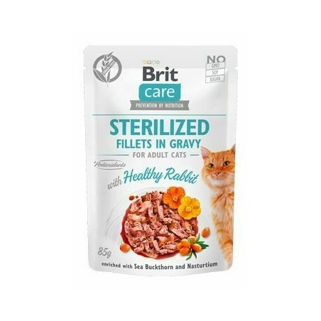 BRIT Care Sterilised Fillets in gravy 24 x 85 g Kaninchensoße für kastrierte Katzen