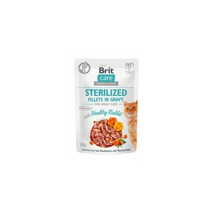 BRIT Care Sterilised Fillets in gravy 24 x 85 g Kaninchensoße für kastrierte Katzen