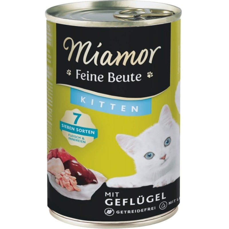 MIAMOR Feine Beute Kitten Poultry mit Geflügel für Kätzchen 400g