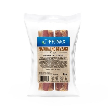 PETMEX Rindfleisch Penis-Kausnack schneiden 12cm 2pcs natürlichen Hund kauen