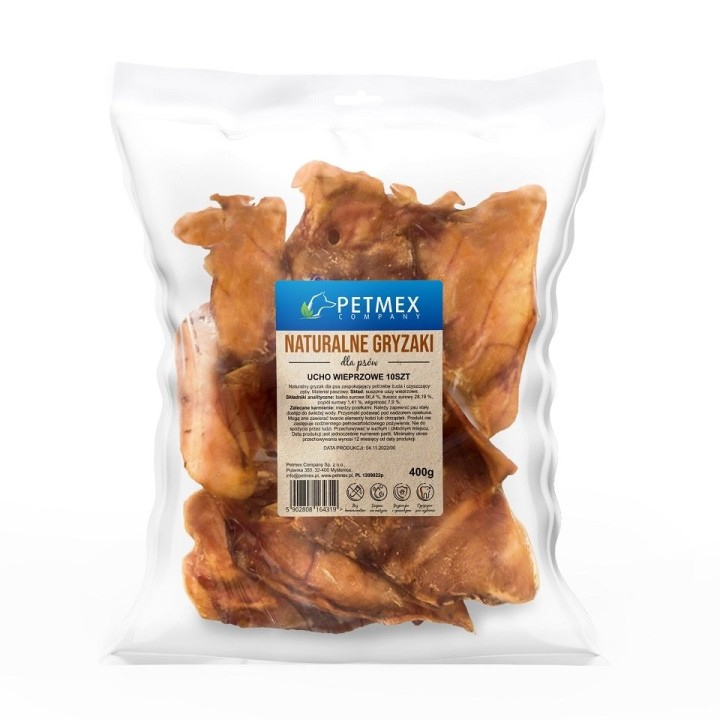 PETMEX Schweineohr 10 Stück natürliche Kauartikel für Hunde
