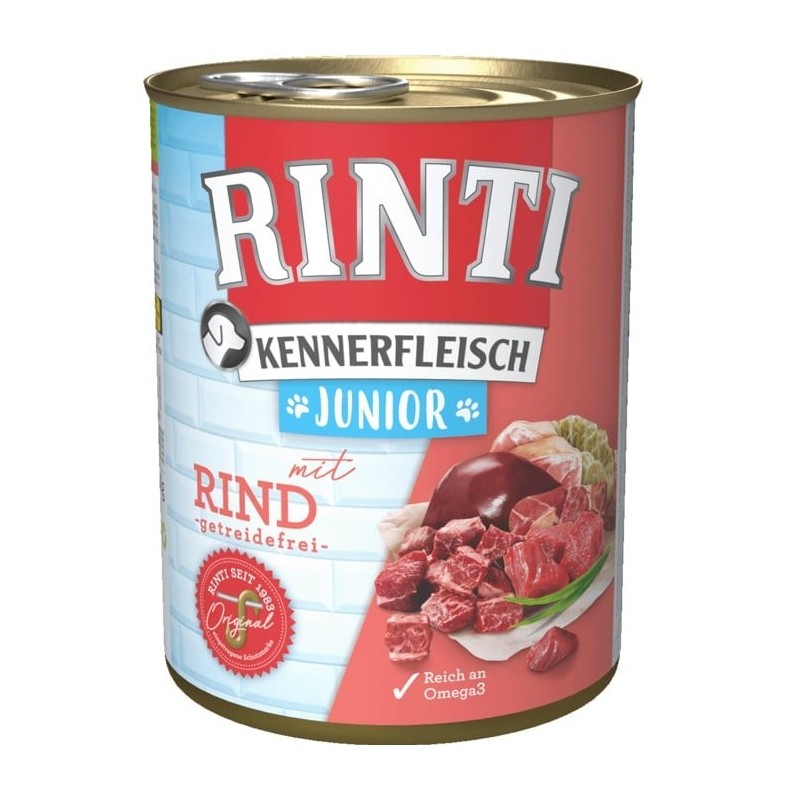 RINTI Kennerfleish Junior Beef 400 g mit Rindfleisch für Welpen