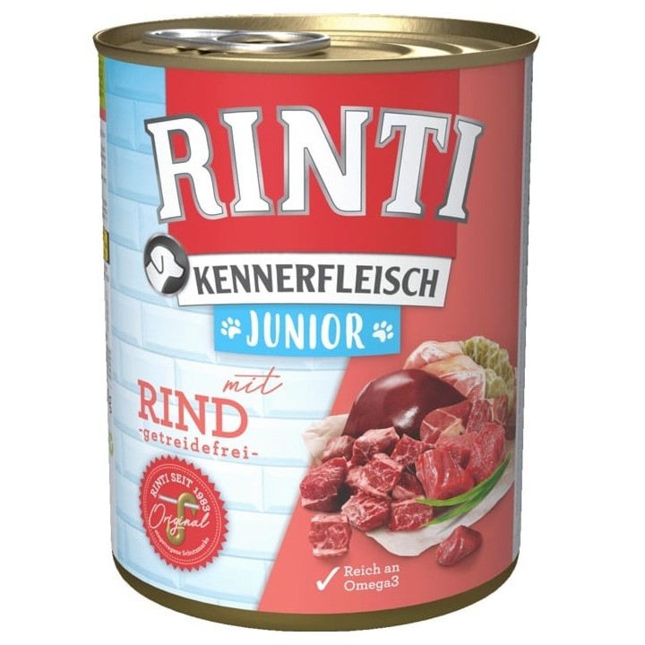 RINTI Kennerfleish Junior Beef 400 g mit Rindfleisch für Welpen