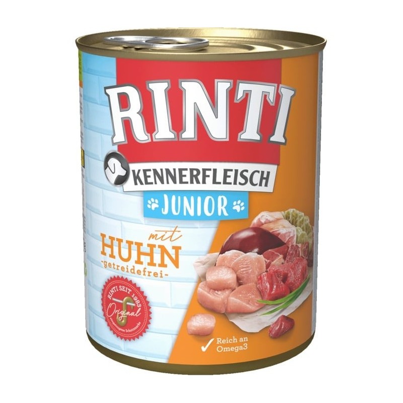 RINTI Kennerfleish Junior Chicken 800 g mit Huhn für Welpen