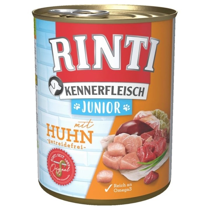 RINTI Kennerfleish Junior Chicken 800 g mit Huhn für Welpen