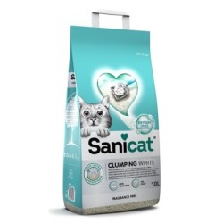 SANICAT Clumping White Unscented 10L Bentonit Katzenstreu