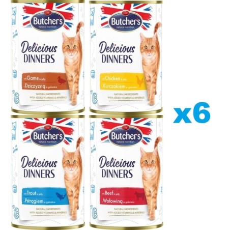 BUTCHER'S Delicious Dinners Geschmacksmischung in Gelee 24x400g