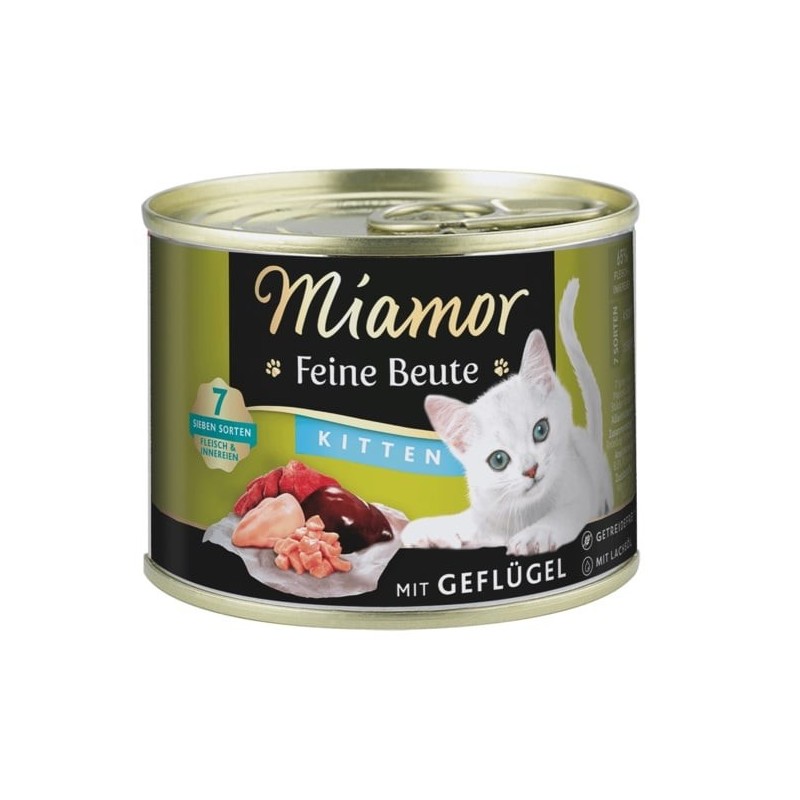 MIAMOR Feine Beute Kitten Poultry mit Geflügel für Kätzchen 12x185g