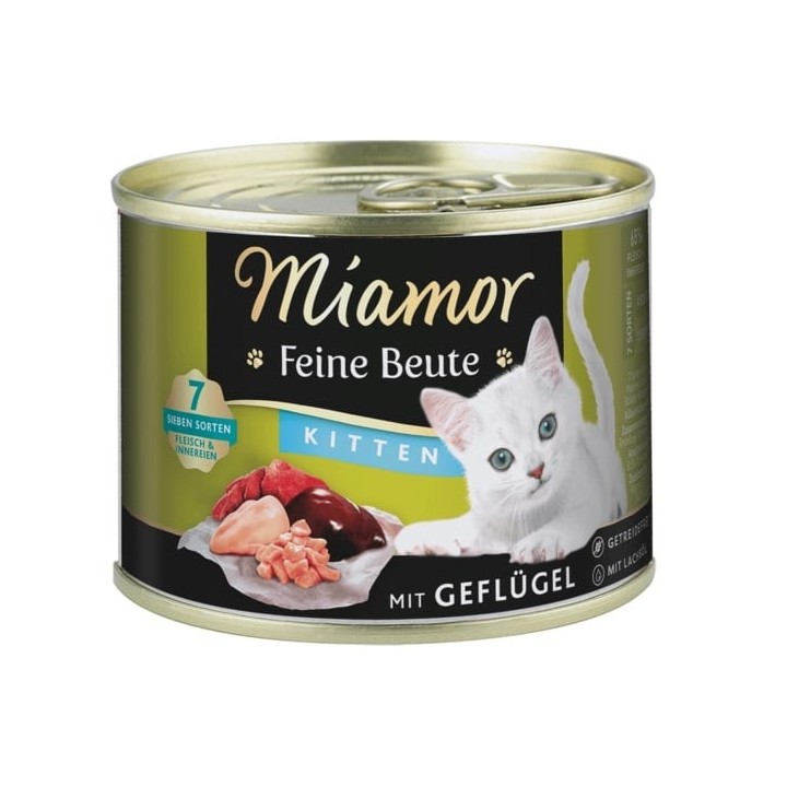 MIAMOR Feine Beute Kitten Poultry mit Geflügel für Kätzchen 12x185g