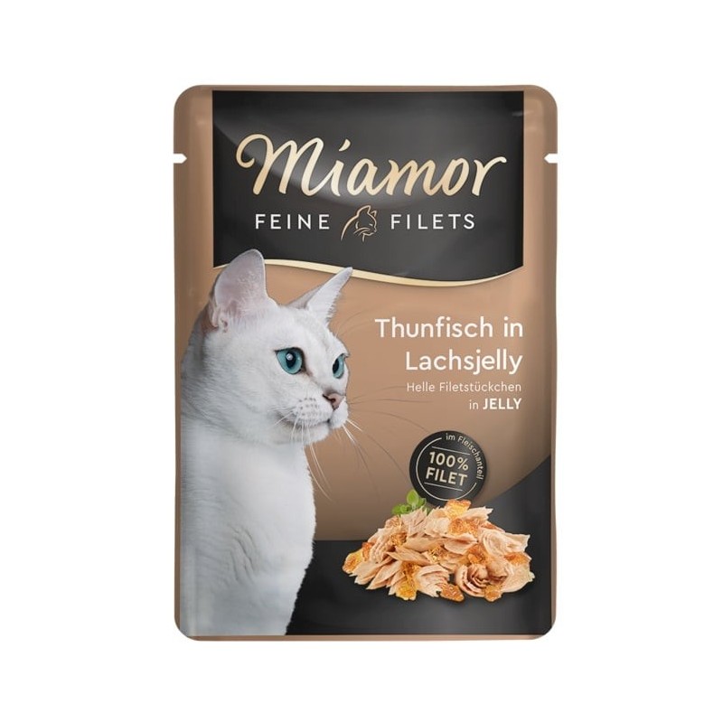 MIAMOR Feline Filets Thunfisch und Lachs im Gelee Beutel 12x100 g