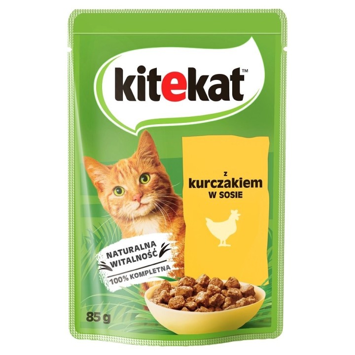 KITEKAT Huhn in Soße 28x85 g für adulte Katzen