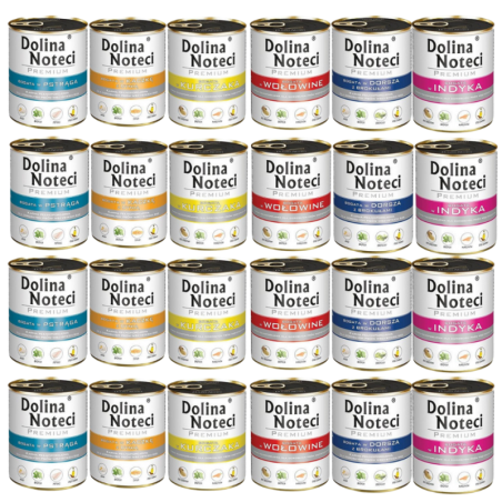 DOLINA NOTECI Premium MIX Geschmacksrichtungen für Hunde 24x800g