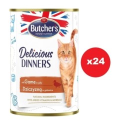 BUTCHER'S Delicious Dinners Nassfutter mit Wildfleisch in Gelee 24 x 400g