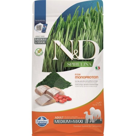 FARMINA N&amp,D Spirulina Adult Medium&amp,Maxi Herring &amp, Wolfberry 2 kg