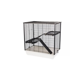 INTERZOO Frodo + Plastic Nagetierkäfig 78 cm warm grau