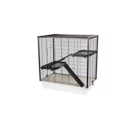 INTERZOO Frodo + Plastic Nagetierkäfig 78 cm warm grau