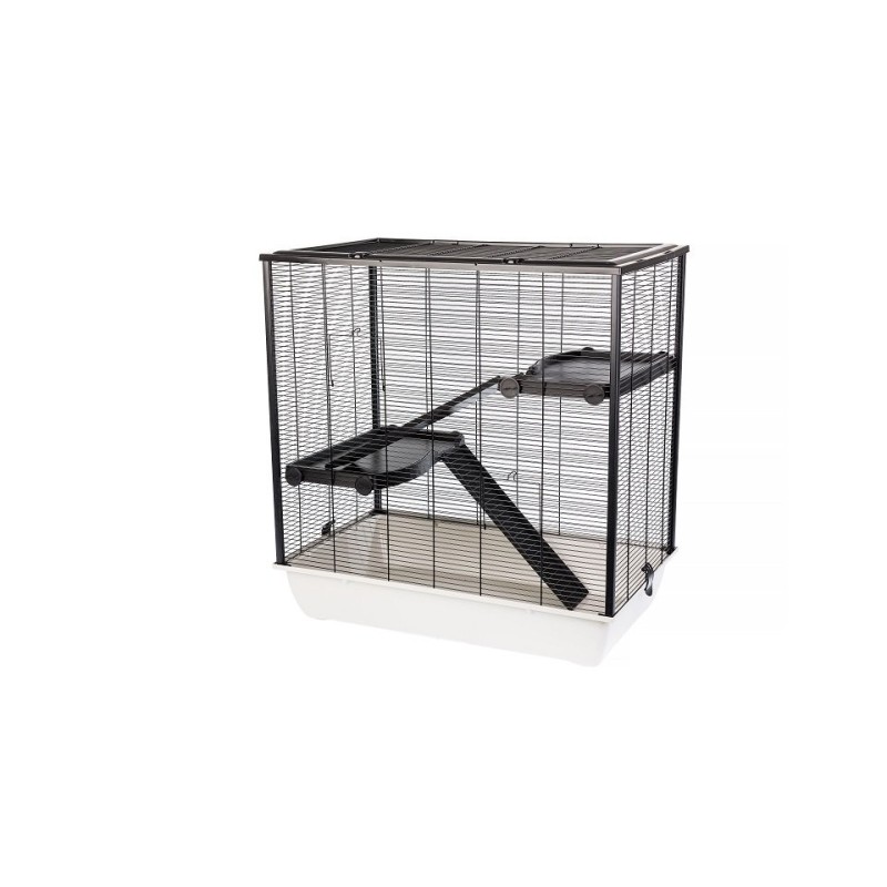 INTERZOO Frodo + Plastic Nagetierkäfig 78 cm warm grau