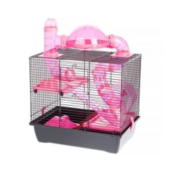 INTERZOO Rocky + Terrace Hamsterkäfig 42 cm rosa