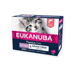 EUKANUBA Grain Free Kitten Kätzchenpastete mit Lachs 12 x 85 g