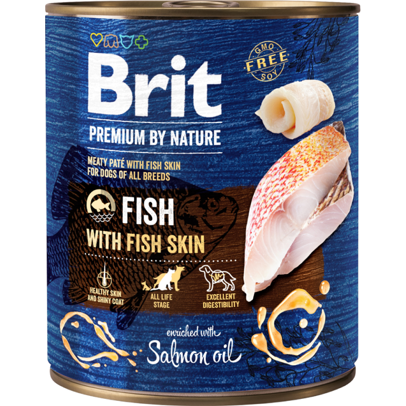 BRIT Premium by Nature Fish&amp,Fish Skin 800 g Fisch und Fischhaut natürliches Hundefutter