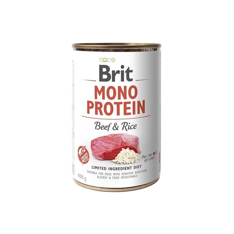 BRIT Mono Protein Beef &amp, Rice 400 g Monoprotein-Lebensmittel Rindfleisch und Reis