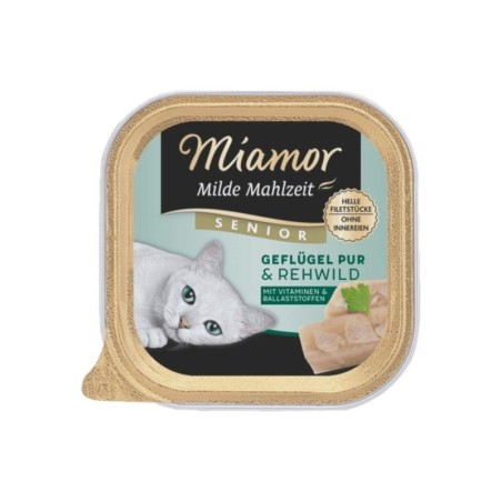 MIAMOR Milde Mahlzeit Senior Poultry Pure&amp,Roe deer 100g