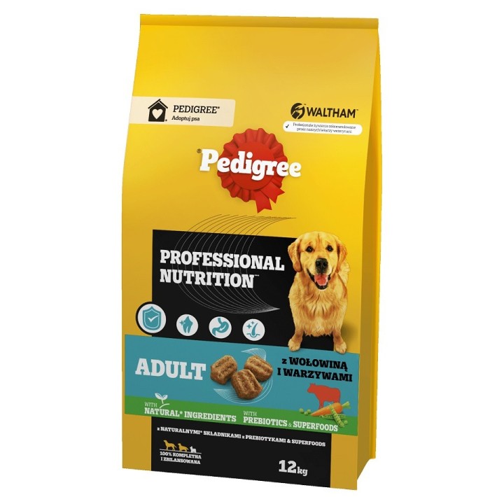 PEDIGREE Adult Professional Nutrition 12 kg mit Rindfleisch und Gemüse für große und mittelgroße Hunde