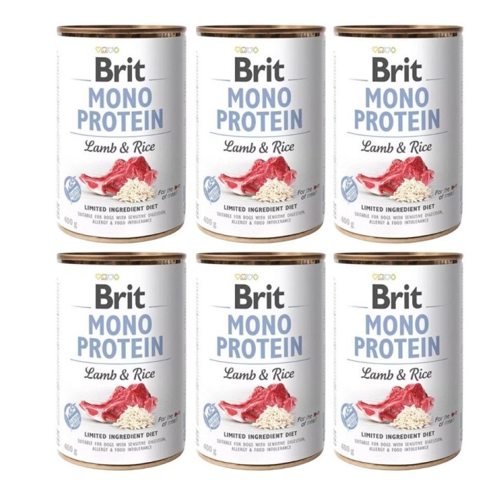 BRIT Mono Protein Lamb &amp, Rice 6x400 g Lamm und Reis