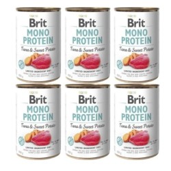 BRIT Mono Protein Tuna &amp, Sweet Potato 6x400 g Monoprotein-Nahrungsmittel Thunfisch und Süßkartoffel