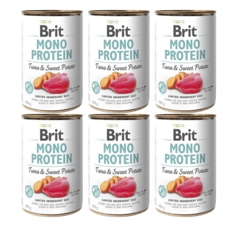 BRIT Mono Protein Tuna &amp, Sweet Potato 6x400 g Monoprotein-Nahrungsmittel Thunfisch und Süßkartoffel