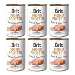 BRIT Mono Protein Turkey &amp, Sweet Potato 6x400 g Monoprotein-Nahrung Pute und Süßkartoffel