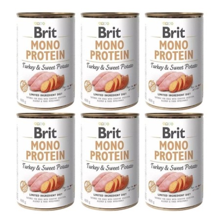 BRIT Mono Protein Turkey &amp, Sweet Potato 6x400 g Monoprotein-Nahrung Pute und Süßkartoffel