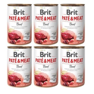 BRIT Pate&amp,Meat beef 6 x 400 g Rinderpastete für Hunde