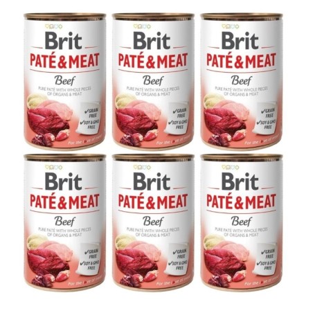 BRIT Pate&amp,Meat beef 6 x 400 g Rinderpastete für Hunde