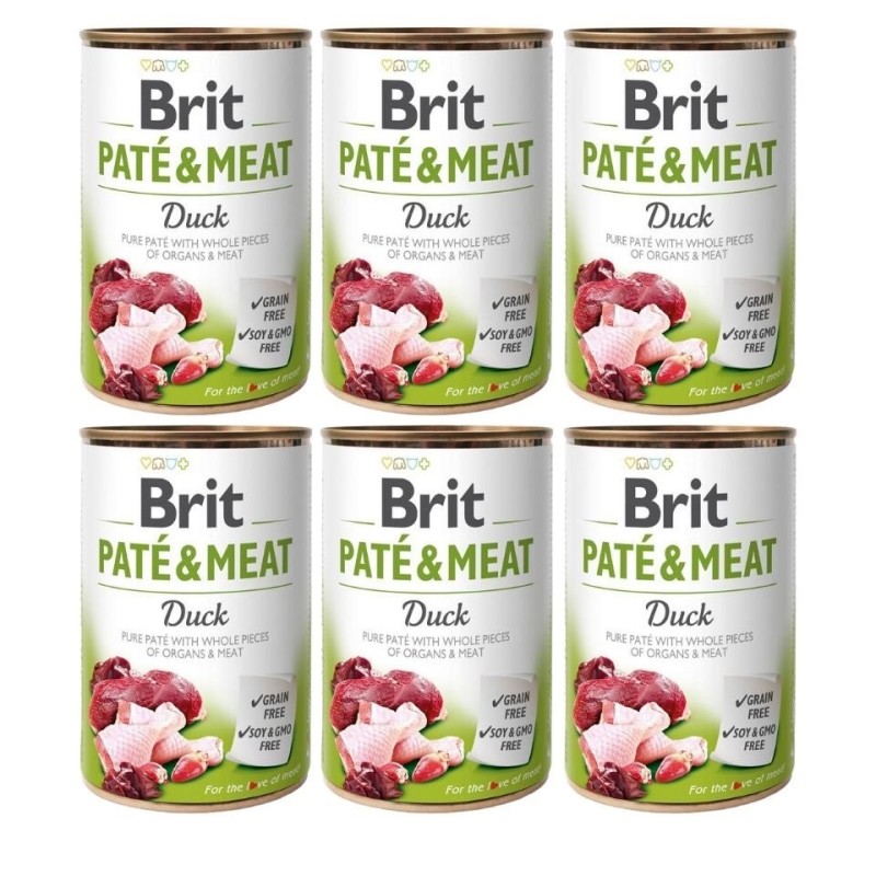 BRIT Pate&amp,Meat duck 6 x 400 g Entenpastete für Hunde