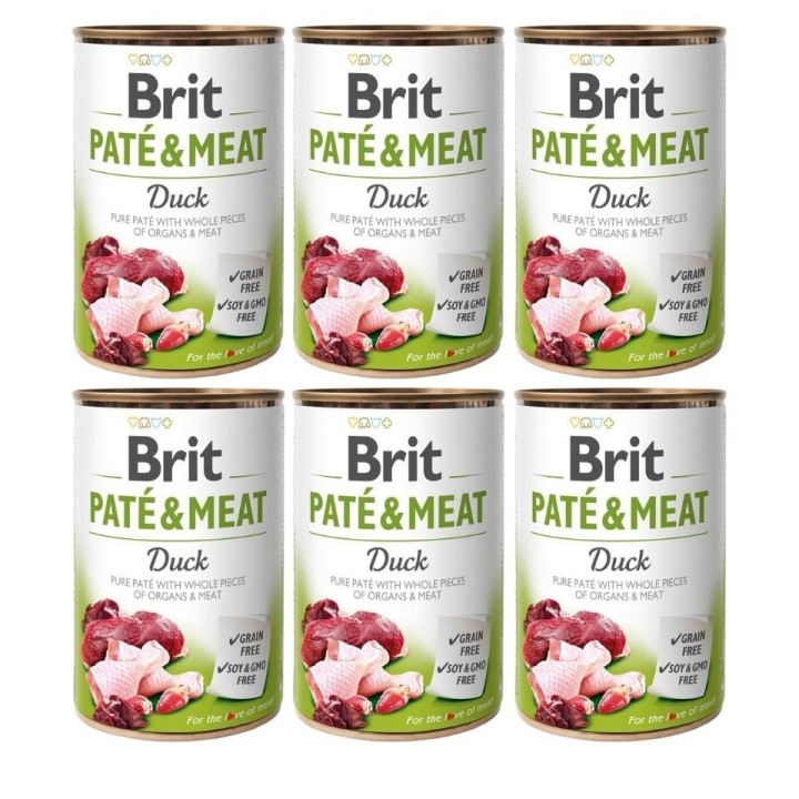 BRIT Pate&amp,Meat duck 6 x 400 g Entenpastete für Hunde