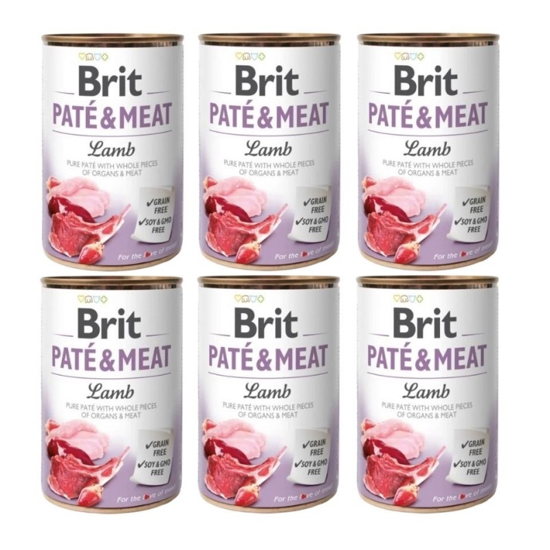BRIT Pate&amp,Meat lamb 6 x 400 g Pastete mit Lammfleisch für Hunde