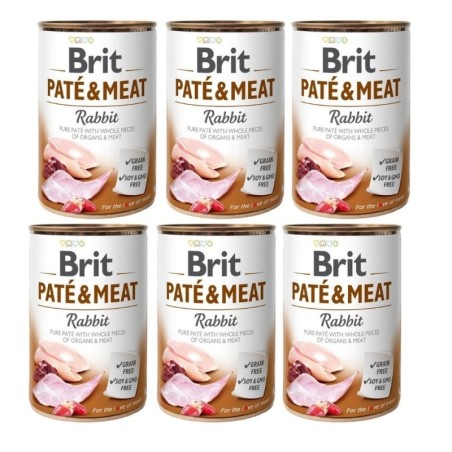 BRIT Pate&amp,Meat rabbit 6 x 400 g Kaninchenpastete für Hunde