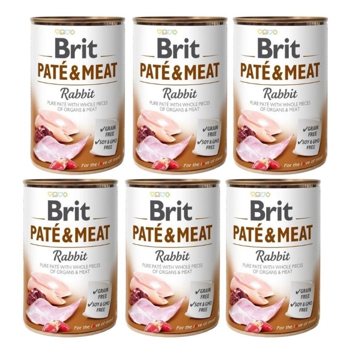 BRIT Pate&amp,Meat rabbit 6 x 400 g Kaninchenpastete für Hunde