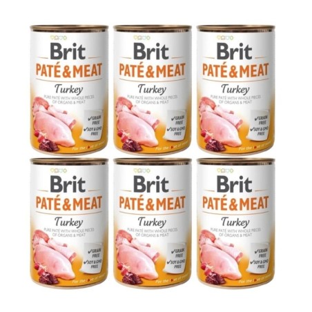 BRIT Pate&amp,Meat turkey 6 x 400 g Truthahnpastete für Hunde